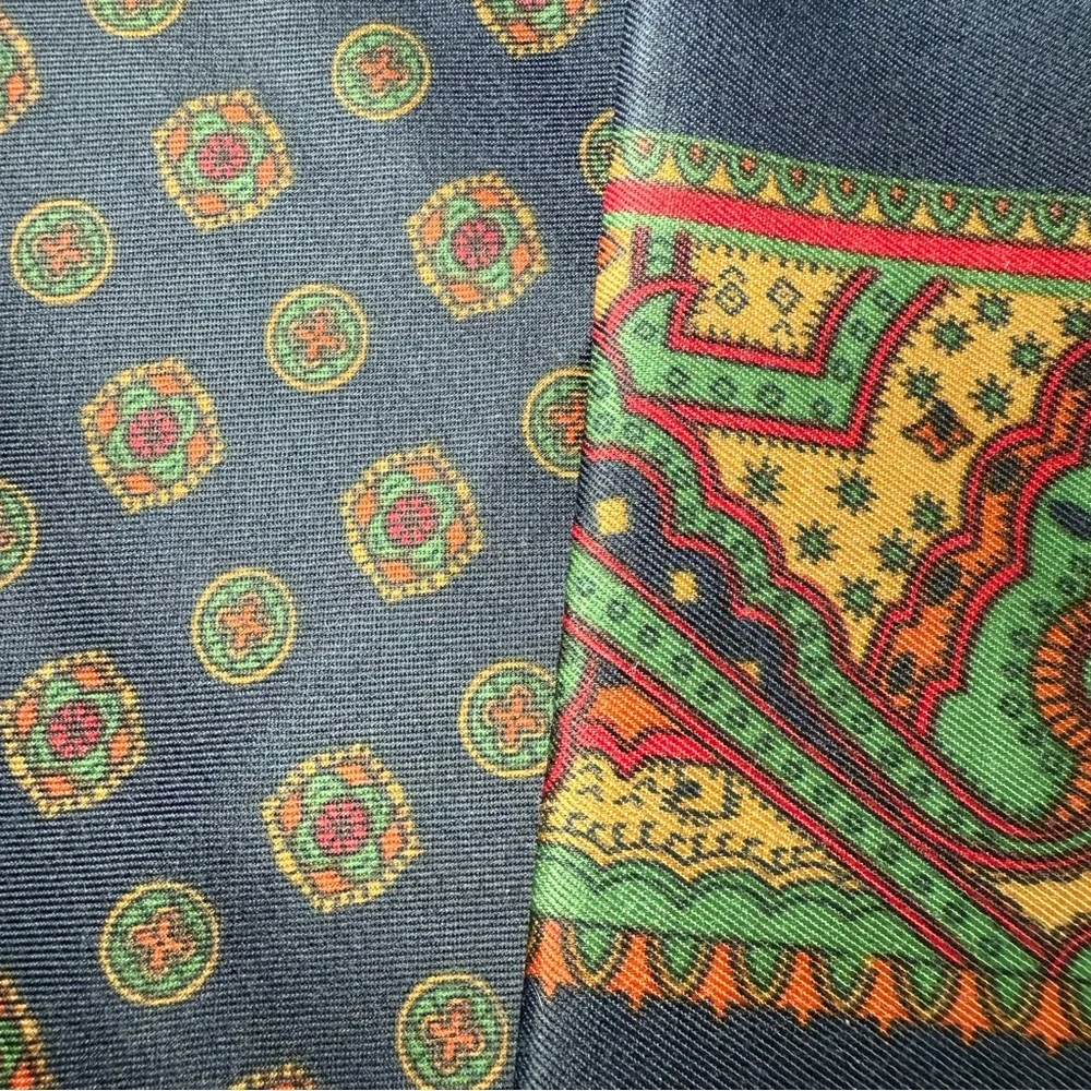 Navy Check Opera Dress Scarf Vintage Unisex